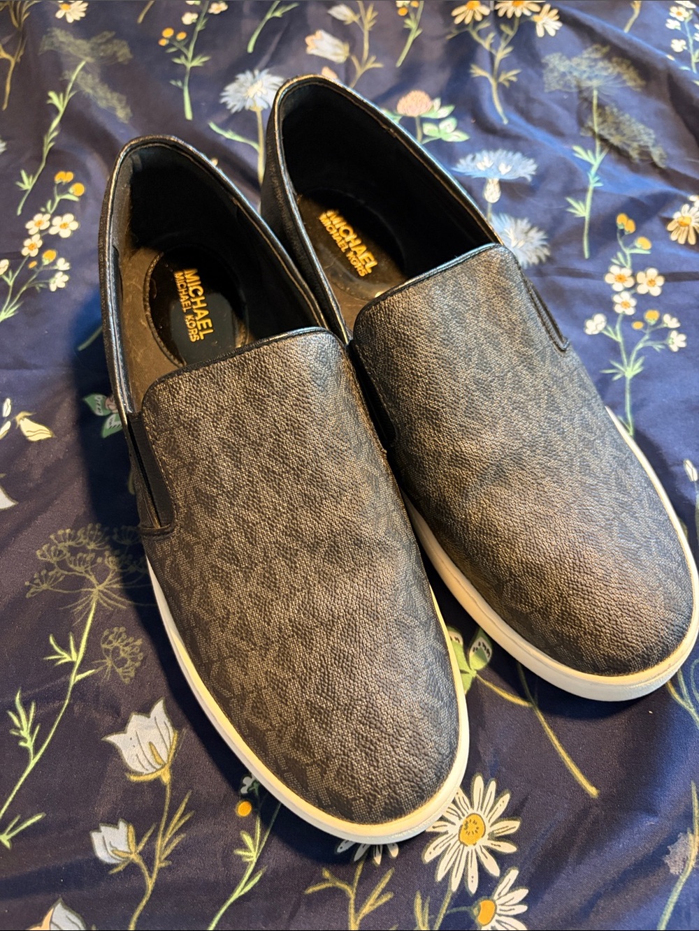 Michael Kors Men’s Charcoal Patterned Slip-On Sneakers